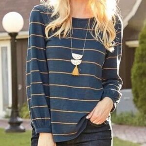 Matilda Jane Large Boatneck Long Sleeve Striped Top